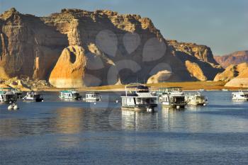 Royalty Free Photo of Boats on Lake Powell
