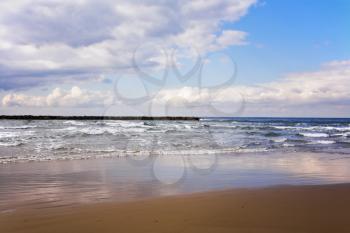 Royalty Free Photo of a Beach on the Coast of the Mediterranean