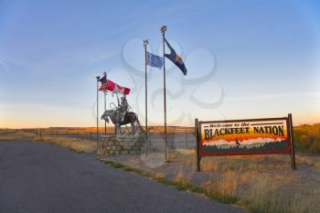 Royalty Free Photo of the Blackfeet Nation Reserve Entrance