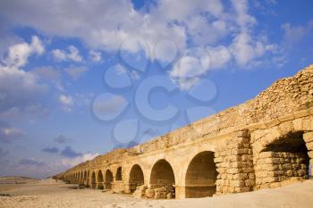 Royalty Free Photo of the Roman Aqueducts in Israel