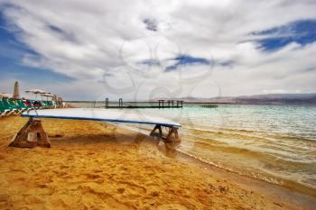 A medical beach on the Dead Sea in Israel