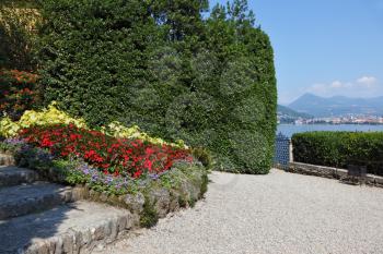 High resolution image of a picturesque park on the island of Isola Bella 