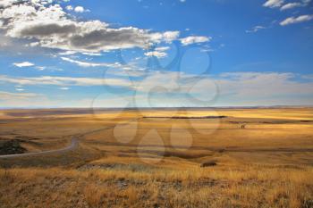The American prairie in clear autumn day