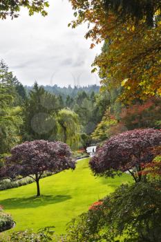Masterpiece of landscape gardening art - Butchard-garden on island Vancouver in Canada