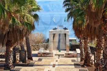Palm alley goes out to the Sea of ​​Galilee, Israel