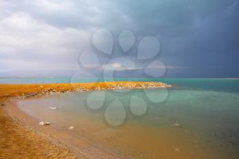  An improbable combination of colors in an atmosphere of the Dead Sea in Israel 