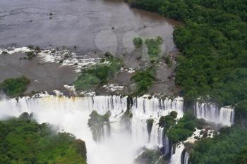 Devil's Throat the most impressive part of the Iguazu Falls in Argentina. The photo was taken from a helicopter