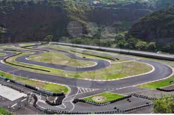 The picturesque race track in the mountains on the island of Madeira