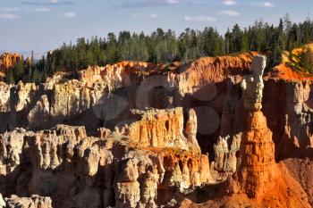 The well-known orange rocks in Bryce canyon in state of Utah USA