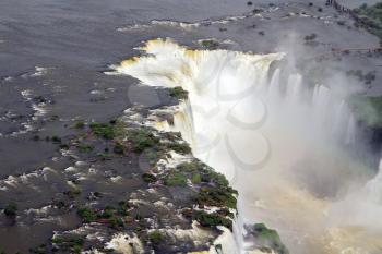 Devil's Throat most impressive place Iguazu Falls, photographed from a helicopter