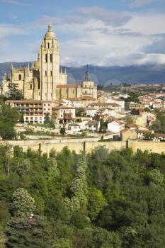 The ancient city of Segovia in solar May day