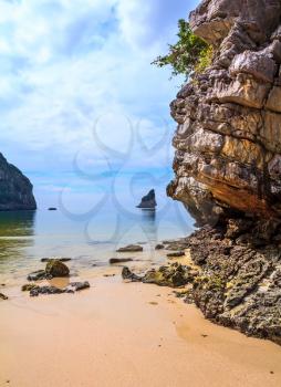 Rest of the Andaman Sea. The islands - rocks in shallow water and beautiful beaches with fine yellow sand