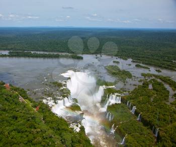 Devil's Throat - largest waterfall of the Iguazu Falls. Picture taken from a helicopter