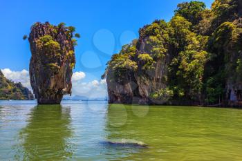Freakish islands in the Andaman Sea. James Bond's island in the form of a vase. Fine rest in Thailand