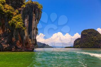  The Andaman Sea at the coast of Thailand. The delightful island rock in the gulf