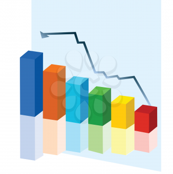 Royalty Free Clipart Image of a Coloured Block Chart