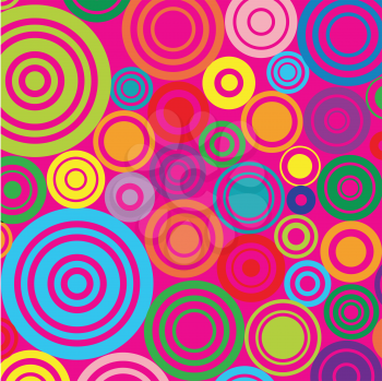 circles on pink background