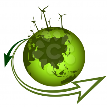 green earth with eco windmills