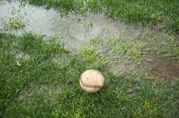 Royalty Free Photo of a Flooded Baseball Field