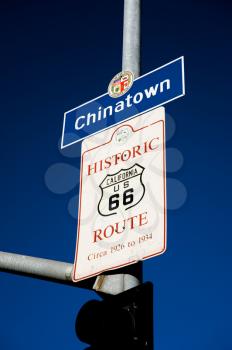 Royalty Free Photo of the Chinatown and Route 66 Signs