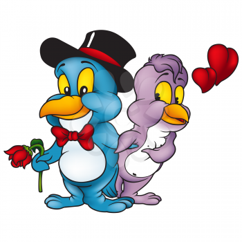 Royalty Free Clipart Image of Lovebirds