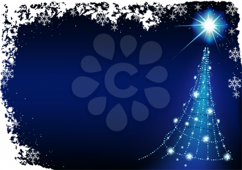 Royalty Free Clipart Image of a Blue Christmas Tree