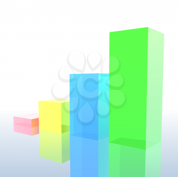 Royalty Free Clipart Image of a Coloured Block Chart