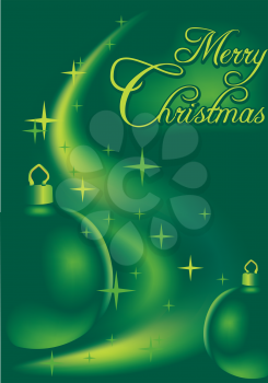 Royalty Free Clipart Image of a Christmas Greeting With Ornaments