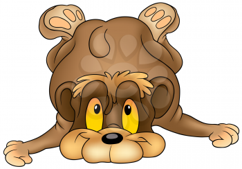 Royalty Free Clipart Image of a Falling Bear