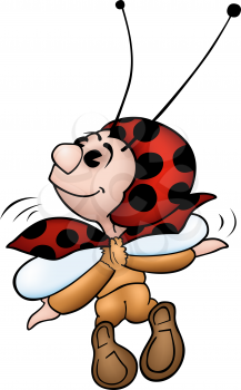 Royalty Free Clipart Image of a Ladybug Aviator