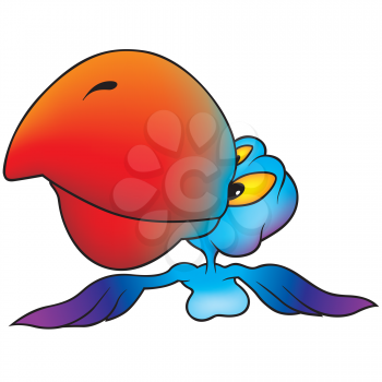 Royalty Free Clipart Image of a Flying Parrot