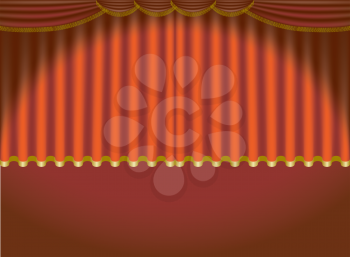 Royalty Free Clipart Image of Theatre Curtains