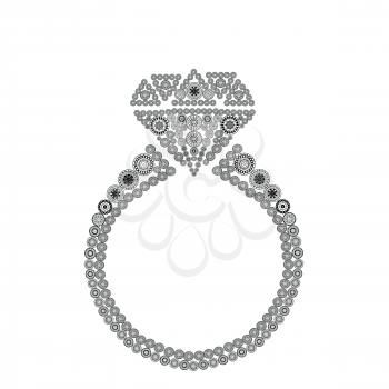 Royalty Free Clipart Image of a Diamond Ring Motif