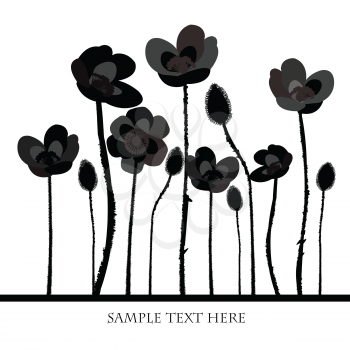 Background with black poppies