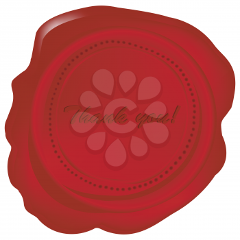 Red wax seal with Thank you