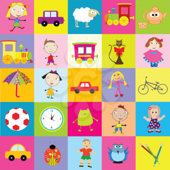 Background for kids with toys