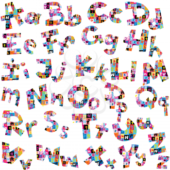 Letters of alphabet made of letters pattern