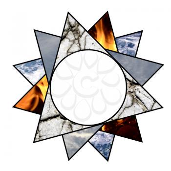 Abstract star with the four elements of nature