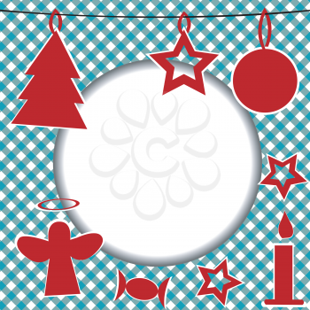 Christmas template with round frame