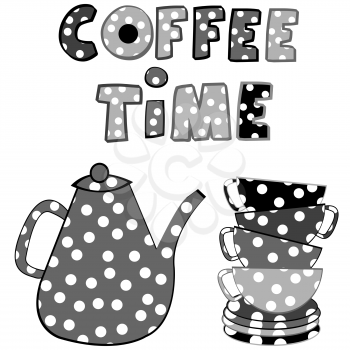 Black and white coffee time poster
