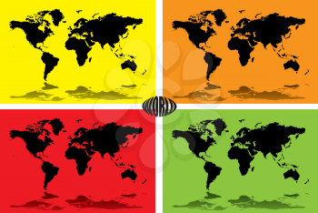 Royalty Free Clipart Image of a Set of World Maps