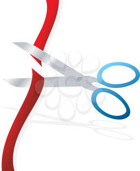 Royalty Free Clipart Image of Ribbon Cutting