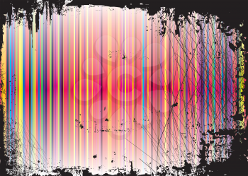 Royalty Free Clipart Image of a Vertical Stripe Background With Grunge Edges
