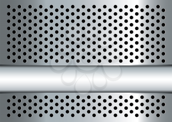 Royalty Free Clipart Image of a Metal Grill With a Plain Band