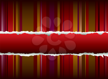 Royalty Free Clipart Image of a Torn Striped Background