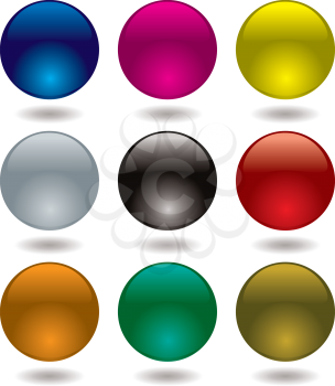 Royalty Free Clipart Image of a Set of Round Balls