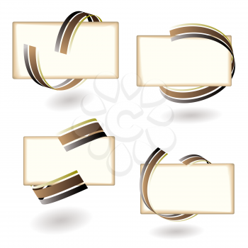 Royalty Free Clipart Image of Four Ribbon Labels