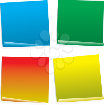 Royalty Free Clipart Image of Coloured Post-It Notes