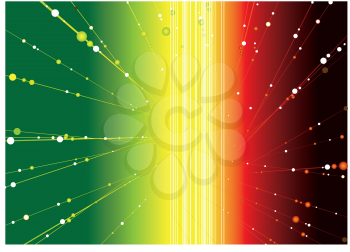 Royalty Free Clipart Image of a Red, Yellow and Green Background