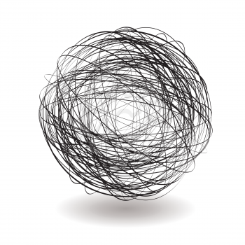 Royalty Free Clipart Image of a Round Scribble